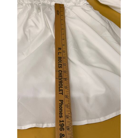 Selfie Leslie Always Dreaming Puff Sleeve V-Neck Mini Dress White Women's M NWT - Picture 8 of 10
